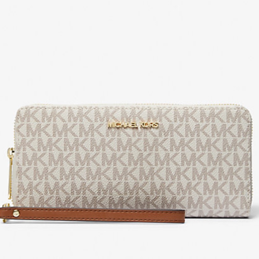 Michael Kors Jet Set Travel Large Logo Continental Wristlet Wallet